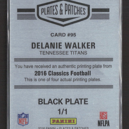 2017 Panini Plates & Patches Delanie Walker #95 Black Printing 1/1