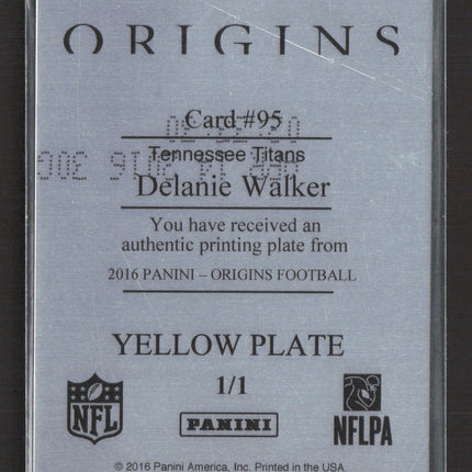 2016 Panini Origins Delanie Walker #95 Yellow Printing Plate 1/1