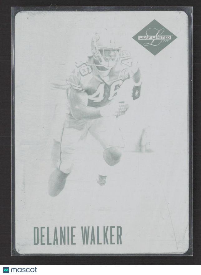 2007 Donruss Playoff Leaf Limited Delanie Walker #179 Black Printing Plate 1/1