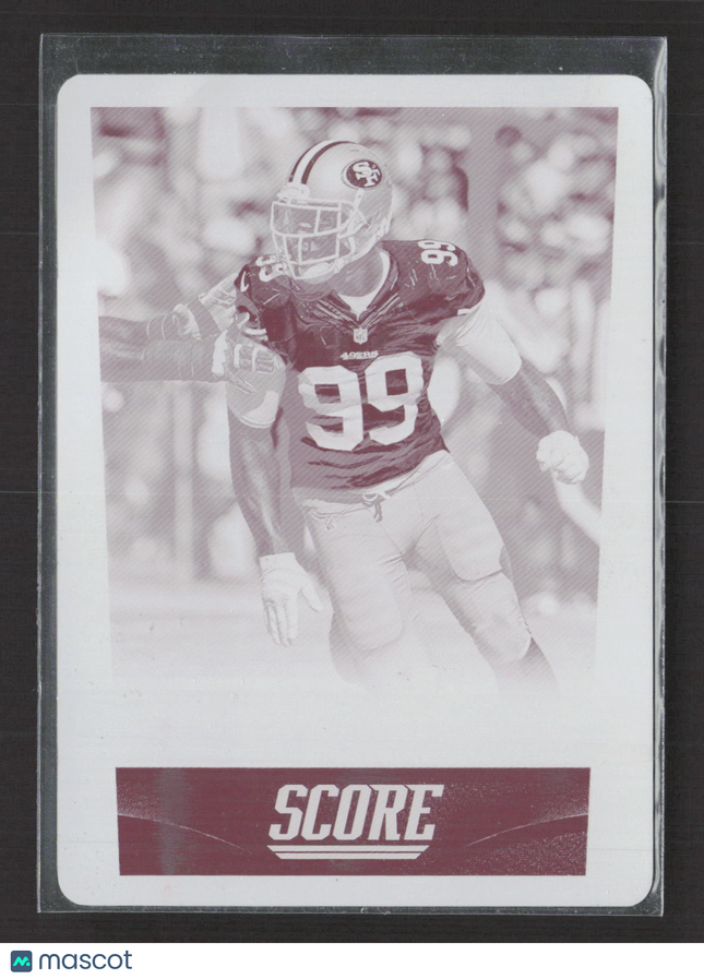 2014 Panini Score Football Aldon Smith #306 Magenta 1/1 Printing Plate