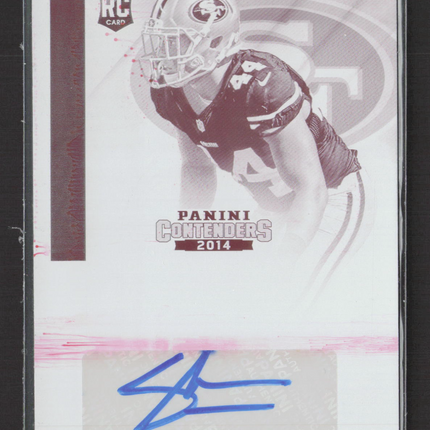 2014 Panini Contenders Shayne Skov #174 Magenta Printing Plate 1/1 RC Auto