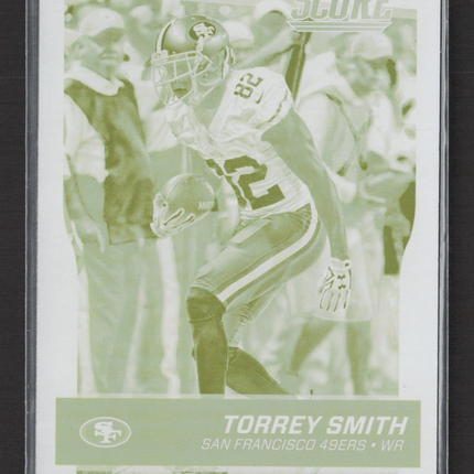2016 Panini Score Football Torrey Smith #274 Yellow Printing Plate 1/1