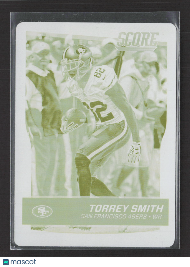 2016 Panini Score Football Torrey Smith #274 Yellow Printing Plate 1/1
