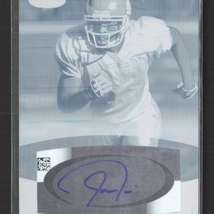 2007 SAGE DECADEnce Football Jason Hill #A25 Cyan Printing Plate Auto 1/1