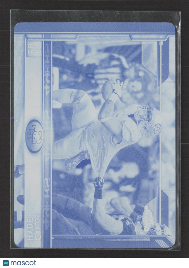 2015 Topps Chrome Carlos Hyde #64 Cyan Printing Plate 1/1