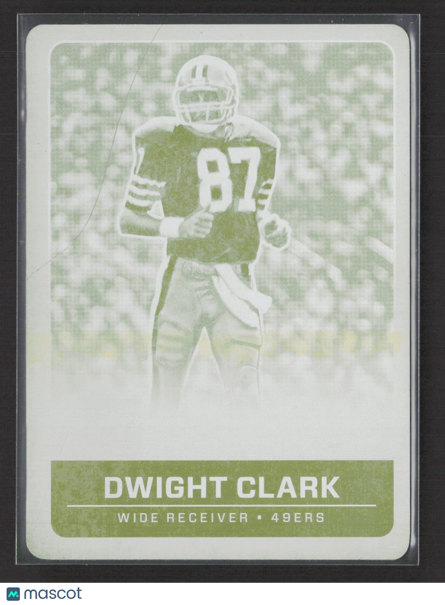 2017 Panini Classics Football Dwight Clark #IC-DC Yellow Printing Plate 1/1