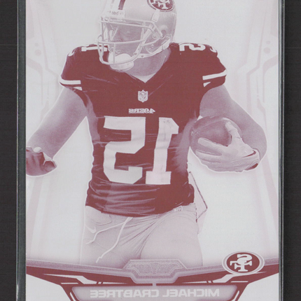 2014 Topps Finest Football Michael Crabtree #96 Magenta Printing Plate