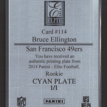 2014 Panini Elite Football Bruce Ellington #114 Cyan Printing Plate 1/1