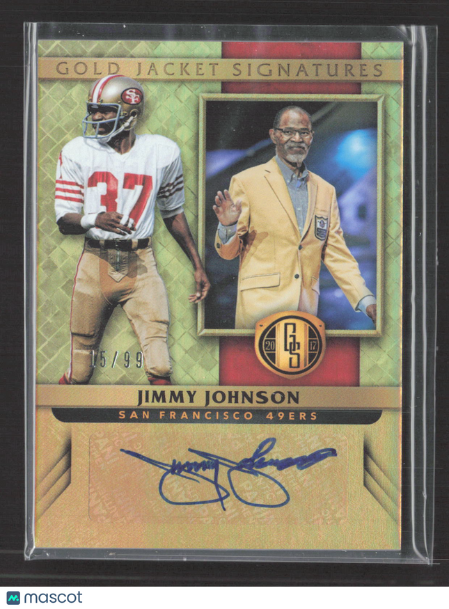 2017 Panini Gold Standard Gold Jacket Signatures Jimmy Johnson #GJ-JJ 15/99 Auto
