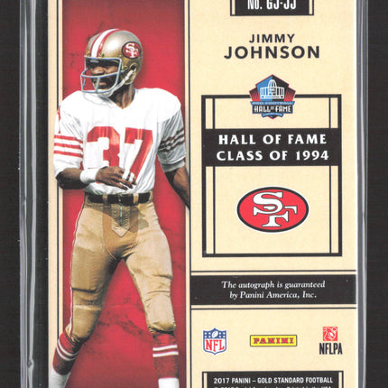2017 Panini Gold Standard Gold Jacket Signatures Jimmy Johnson #GJ-JJ 15/99 Auto