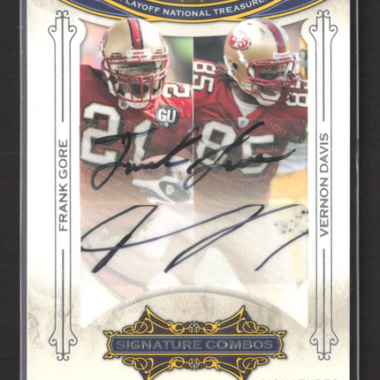 2008 National Treasures Signature Combos Frank Gore Vernon Davis #2 05/10 Auto