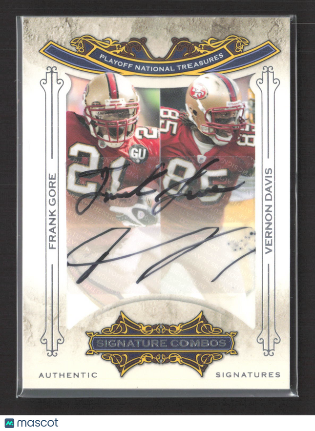 2008 National Treasures Signature Combos Frank Gore Vernon Davis #2 05/10 Auto