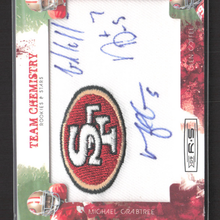 2009 Panini Rookies & Stars Team Chemistry Michael Crabtree #7 06/10 Triple Auto