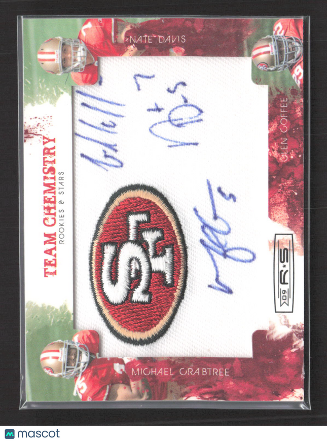 2009 Panini Rookies & Stars Team Chemistry Michael Crabtree #7 06/10 Triple Auto