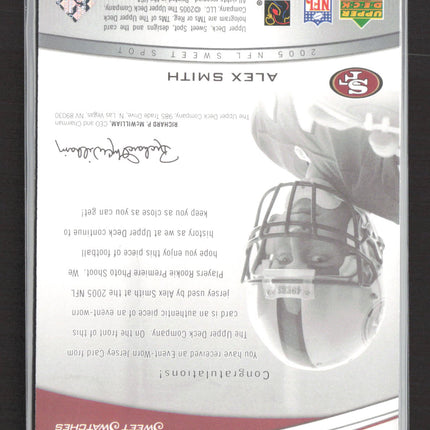 2005 Upper Deck Sweet Spot Sweet Swatches Alex Smith #SR-AS Jersey Swatch