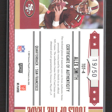 2007 Donruss Absolute Memorabilia Tools of the Trade Alex Smith #TOT-4 19/50