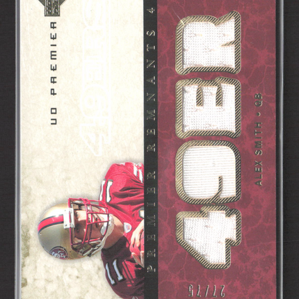 2007 Upper Deck Premier Remnants 4 Alex Smith #PR4-AS Game-Used /75