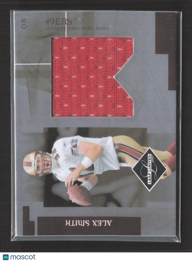 2007 Donruss Playoff Leaf Limited Alex Smith #J-6 Authentic Jersey 33/50
