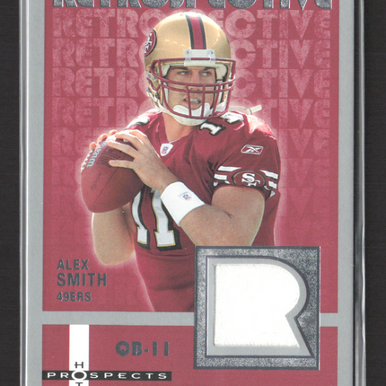 2006 Fleer Hot Prospects Retrospective Alex Smith #RE-AS Game-Used Jersey