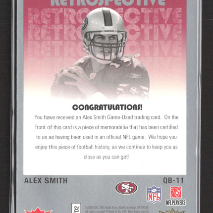 2006 Fleer Hot Prospects Retrospective Alex Smith #RE-AS Game-Used Jersey