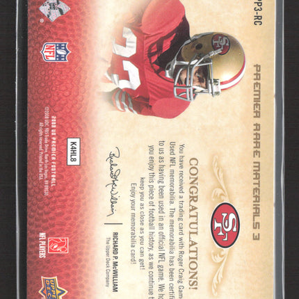 2008 Upper Deck Premier Rare Materials 3 Roger Craig #PP3-RC Patch 42/50