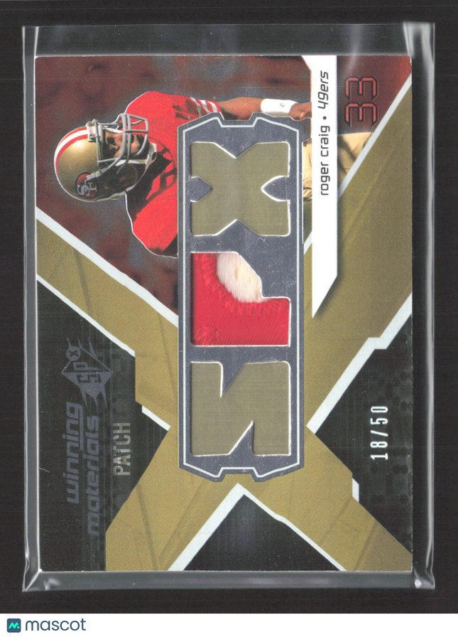 2008 Upper Deck SPx Winning Materials Roger Craig #WM-RC Patch 18/50