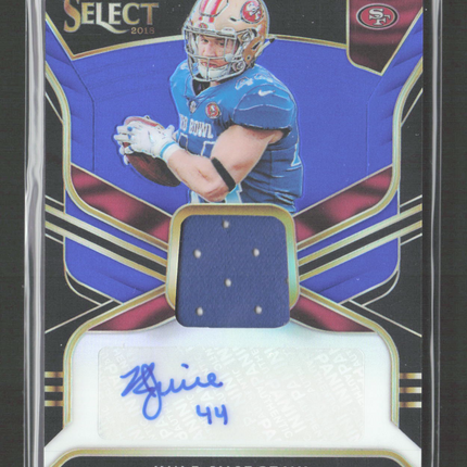 2019 Panini Select Prizm Kyle Juszczyk #MP-KJ Blue 12/75 Patch Auto