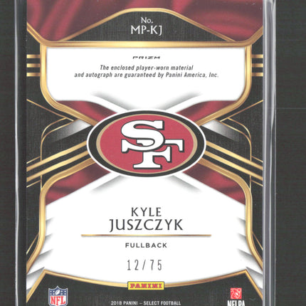 2019 Panini Select Prizm Kyle Juszczyk #MP-KJ Blue 12/75 Patch Auto