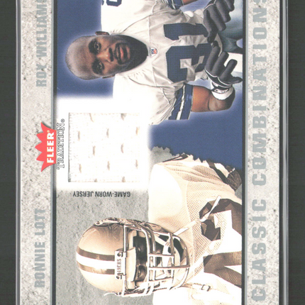 2003 Fleer Tradition Classic Combinations Roy Williams Ronnie Lott #CC-RL Jersey