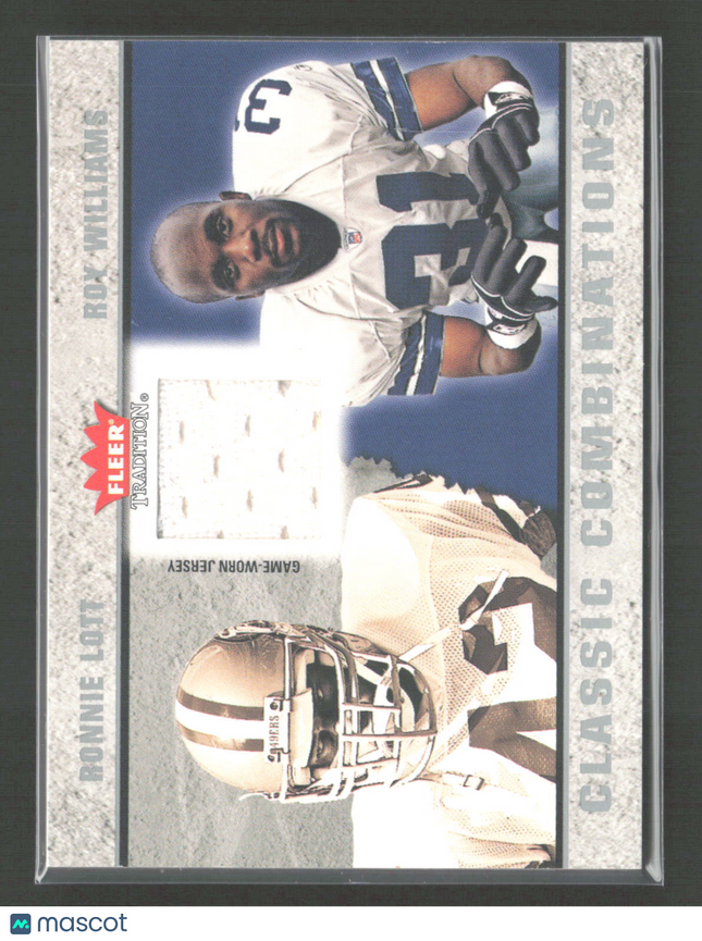 2003 Fleer Tradition Classic Combinations Roy Williams Ronnie Lott #CC-RL Jersey