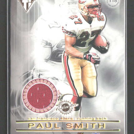 2001 Pacific Titanium Paul Smith Fred Beasley #118 Game-Worn Jersey