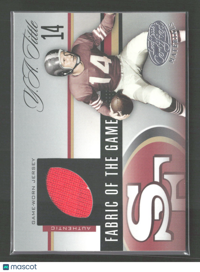 2006 Leaf Certified Materials Fabric of the Game Y.A. Tittle #FOTG-52 jersey /75