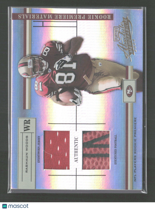 2004 Absolute Rookie Premiere Materials Rashaun Woods #230 Ball Patch /750