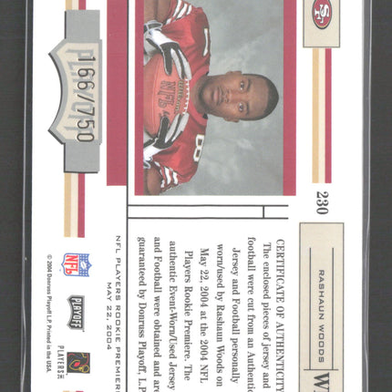 2004 Absolute Rookie Premiere Materials Rashaun Woods #230 Ball Patch /750