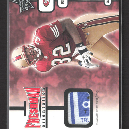 2001 Rookies & Stars Freshman Orientation Kevan Barlow #FO 14 Laundry Tag Patch