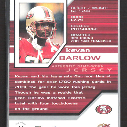 2002 Pacific Authentic Game-Worn Jersey Kevan Barlow #41 Game-Worn Jersey