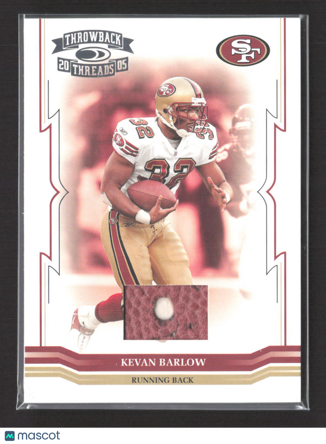 2005 Donruss Playoff Throwback Threads Kevan Barlow #124 Game-Used Football /275