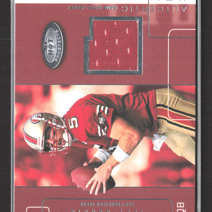 2002 Fleer Hot Prospects NFL Hot Materials Jeff Garcia #HM-JG Game-Worn Jersey