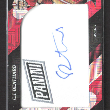 2018 Panini The National C.J. Beathard #CB Panini Logo Patch Auto