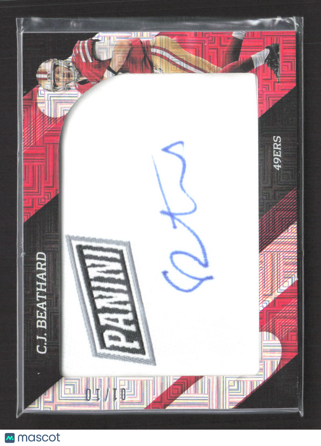 2018 Panini The National C.J. Beathard #CB Panini Logo Patch Auto