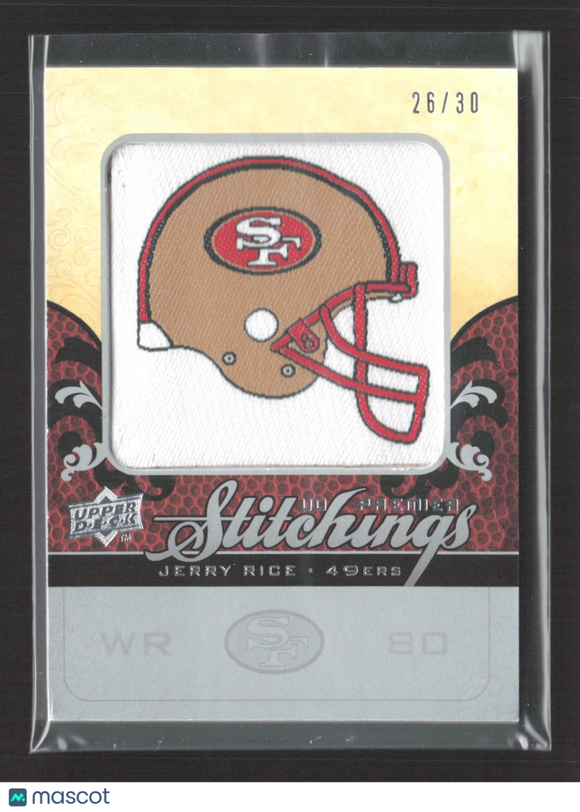 2008 Upper Deck Premier Stitchings Jerry Rice #PS-JR Manufactured Patch 26/30