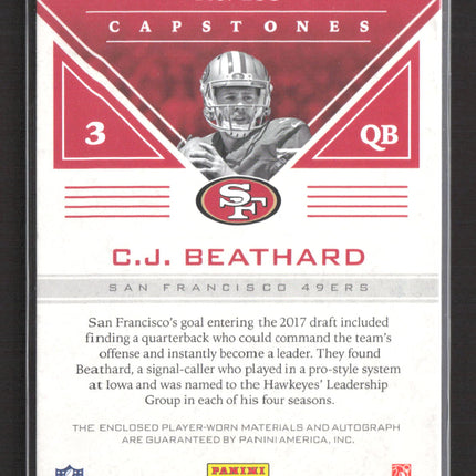 2018 Panini Vertex Capstones C.J. Beathard #108 Quad Patch RC 55/99 Auto