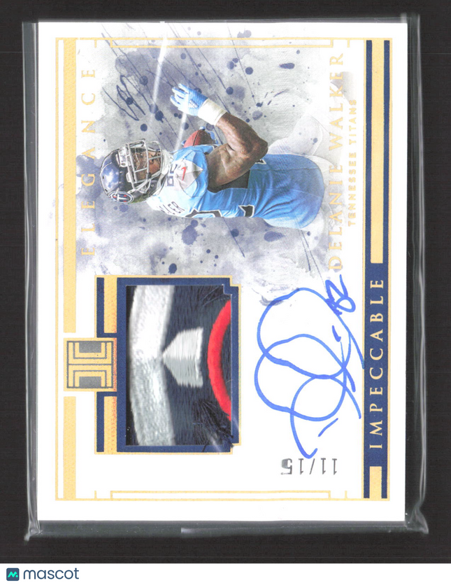 2019 Panini Impeccable Delanie Walker #EV-DW Logo Patch 11/15 Auto