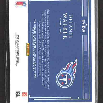 2019 Panini Impeccable Delanie Walker #EV-DW Logo Patch 11/15 Auto