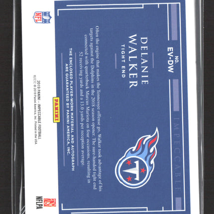 2019 Panini Impeccable Elegance Delanie Walker #EV-DW Patch /75 Auto