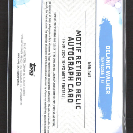 2024 Topps Motif Football Delanie Walker #MRR-DWA Logo Patch 01/10 Auto