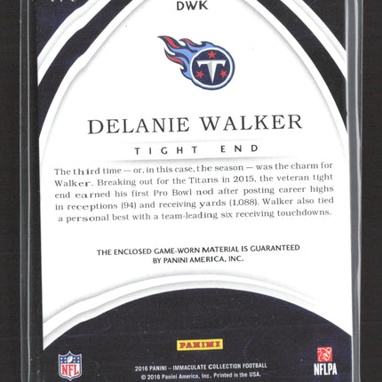 2016 Panini Immaculate Nameplate Nobility Delanie Walker Game-Worn Patch /6