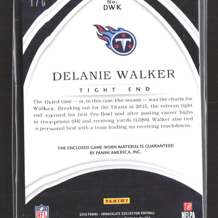 2016 Panini Immaculate Nameplate Nobility Delanie Walker Game-Worn Patch /6