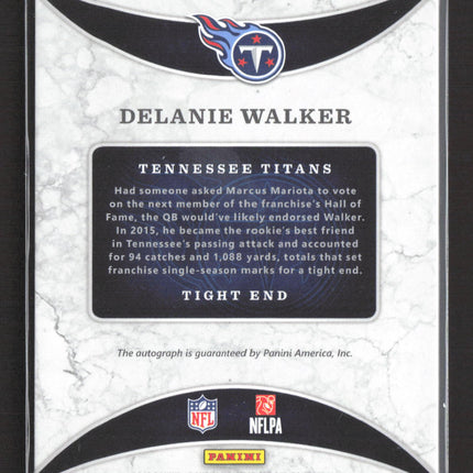 2016 Panini Donruss Team Trademarks Delanie Walker #TT-DW Auto Platinum 1/1