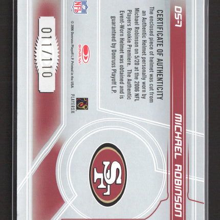 2006 Leaf Rookies & Stars Dress for Success Michael Robinson #DS-7 Helmet /110